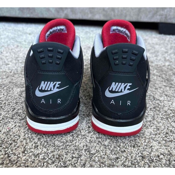 Nike Air Jordan 4 Retro Bred 2019 Size 7 Youth (Size 8.5 Women's) - Picture 4 of 9